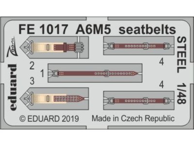 A6M5 seatbelts STEEL for Tamiya 