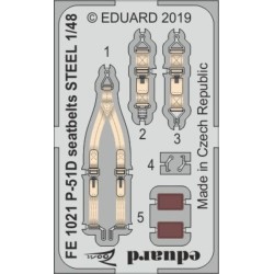 P-51D seatbelts STEEL for Eduard 