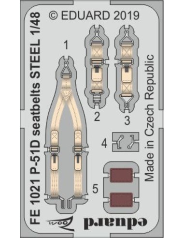 P-51D seatbelts STEEL for Eduard 