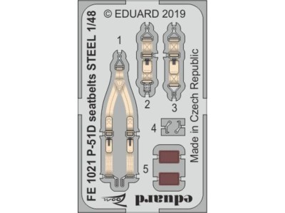 P-51D seatbelts STEEL for Eduard 