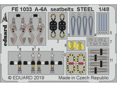 A-6A seatbelts STEEL for Hobby Boss 