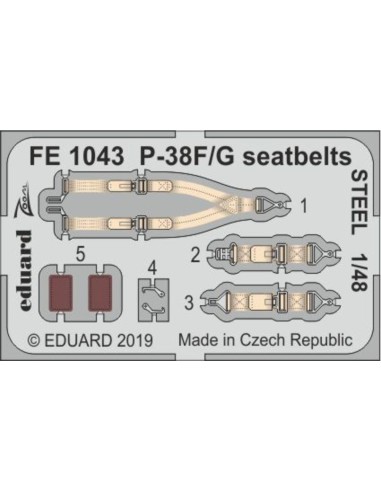 P-38F/G seatbelts STEEL for Tamiya 