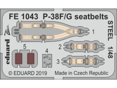 P-38F/G seatbelts STEEL for Tamiya 