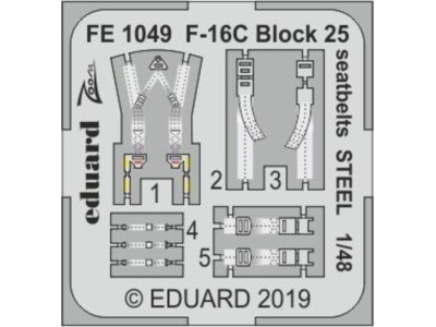 F-16C Block 25 seatbelts STEEL for Tamiya 