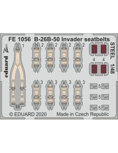 B-26B-50 Invader seatbelts STEEL for ICM 
