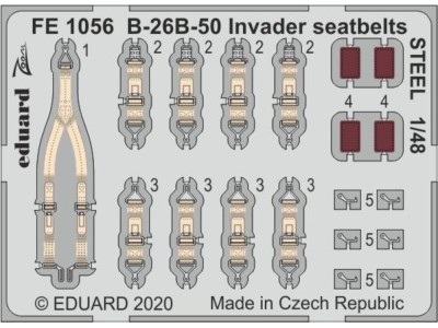 B-26B-50 Invader seatbelts STEEL for ICM 