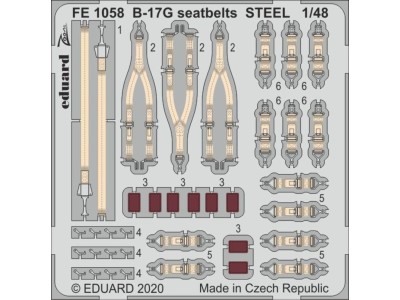 B-17G seatbelts STEEL for HKM 