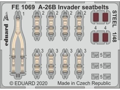 A-26B Invader seatbelts STEEL for ICM 