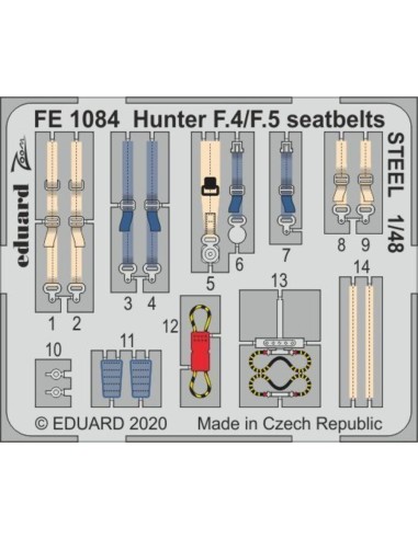 Hunter F.4/F.5 seatbelts STEEL for Airfix 