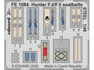 Hunter F.4/F.5 seatbelts STEEL for Airfix 