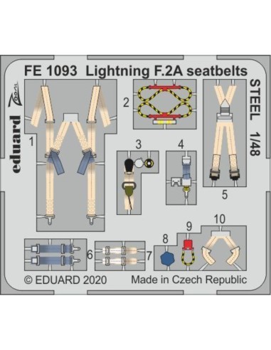 Lightning F.2A seatbelts STEEL for Airfix 
