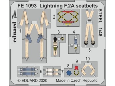 Lightning F.2A seatbelts STEEL for Airfix 