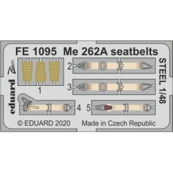Me 262A seatbelts STEEL for Hobby Boss 