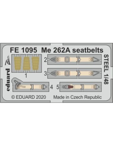 Me 262A seatbelts STEEL for Hobby Boss 