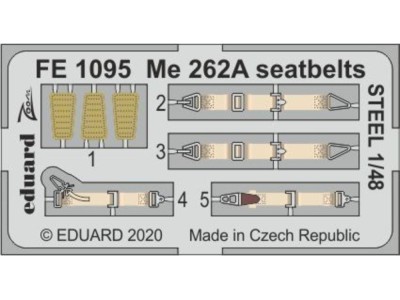 Me 262A seatbelts STEEL for Hobby Boss 