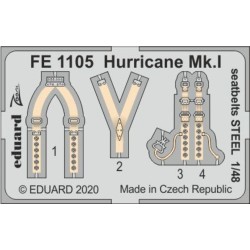 Hurricane Mk.I seatbelts STEEL for Airfix 