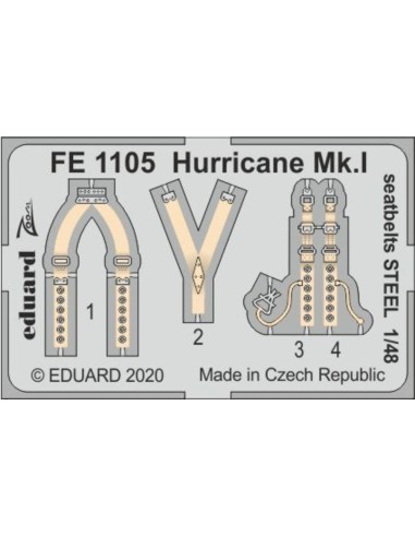 Hurricane Mk.I seatbelts STEEL for Airfix 