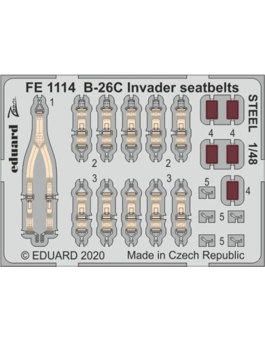 B-26C Invader seatbelts STEEL for ICM 
