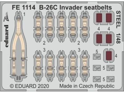 B-26C Invader seatbelts STEEL for ICM 