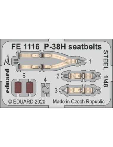 P-38H seatbelts STEEL for Tamiya 