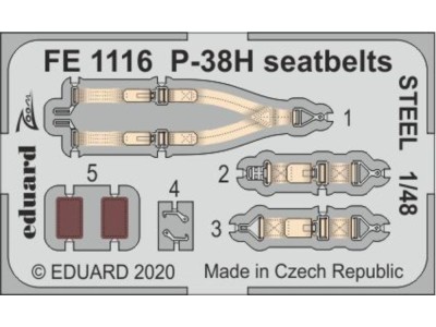 P-38H seatbelts STEEL for Tamiya 
