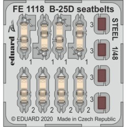 B-25D seatbelts STEEL for Revell 