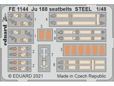 Ju 188 seatbelts STEEL 1/48 for REVELL 