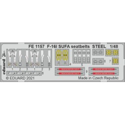 F-16I SUFA seatbelts STEEL 1/48 for KINETIC 