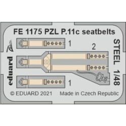 PZL P.11c seatbelts STEEL 1/48 for ARMA HOBBY 