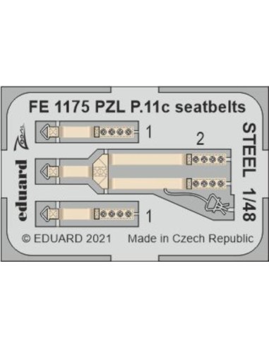 PZL P.11c seatbelts STEEL 1/48 for ARMA HOBBY 