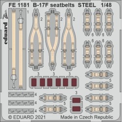 B-17F seatbelts STEEL 1/48 for HKM 