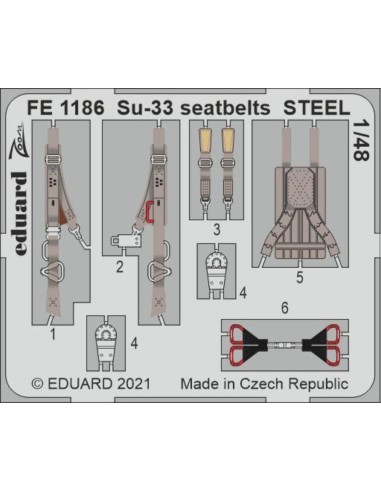 Su-33 seatbelts STEEL 1/48 for MINIBASE 