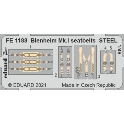 Blenheim Mk.I seatbelts STEEL 1/48 for AIRFIX 