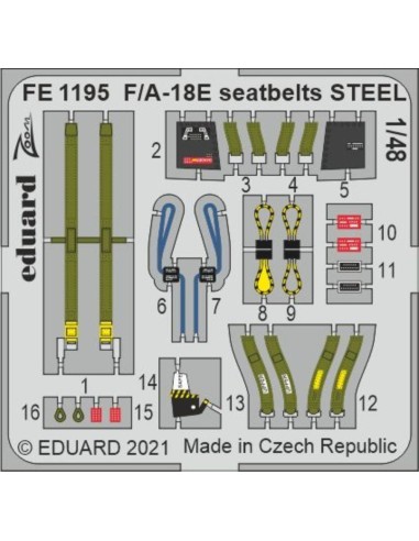 F/A-18E seatbelts STEEL 1/48 for MENG 