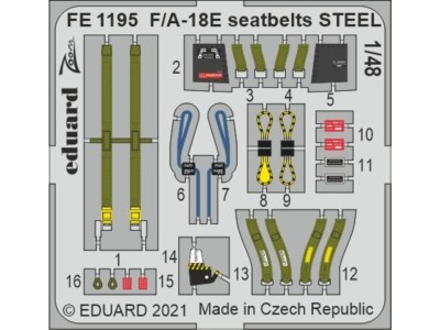 F/A-18E seatbelts STEEL 1/48 for MENG 