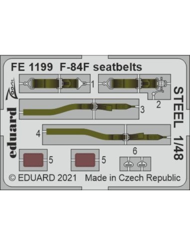 F-84F seatbelts STEEL 1/48 for KINETIC 