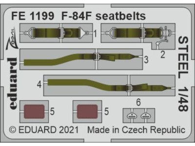 F-84F seatbelts STEEL 1/48 for KINETIC 