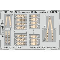 Lancaster B Mk.I seatbelts STEEL 1/48 for HKM 