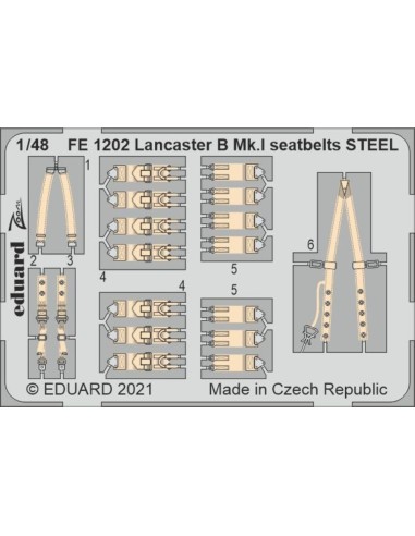 Lancaster B Mk.I seatbelts STEEL 1/48 for HKM 