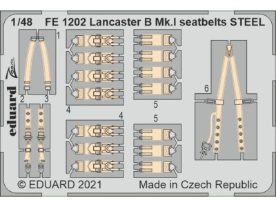 Lancaster B Mk.I seatbelts STEEL 1/48 for HKM 