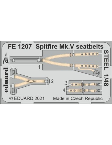 Spitfire Mk.V seatbelts STEEL 1/48 for EDUARD/SPECIAL HOBBY 