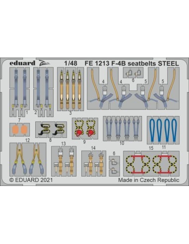 F-4B seatbelts STEEL 1/48 for TAMIYA 