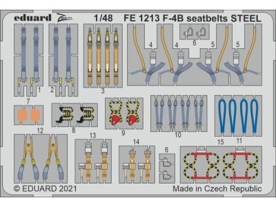 F-4B seatbelts STEEL 1/48 for TAMIYA 