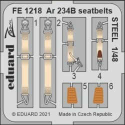 Ar 234B seatbelts STEEL 1/48 HASEGAWA/HOBBY 2000 
