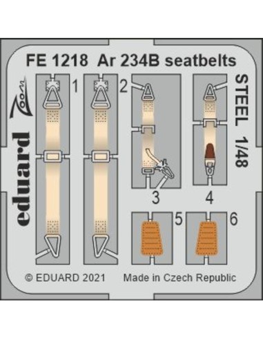 Ar 234B seatbelts STEEL 1/48 HASEGAWA/HOBBY 2000 