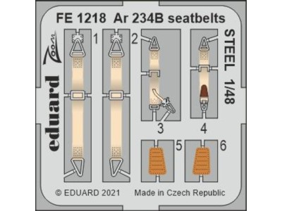 Ar 234B seatbelts STEEL 1/48 HASEGAWA/HOBBY 2000 