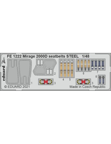 Mirage 2000D seatbelts STEEL 1/48 KINETIC 