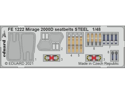 Mirage 2000D seatbelts STEEL 1/48 KINETIC 