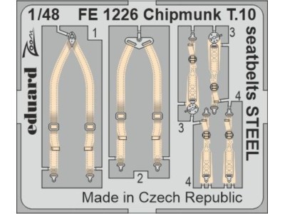 Chipmunk T.10 seatbelts STEEL for AIRFIX 