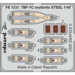 TBF-1C seatbelts STEEL, for ACADEMY 